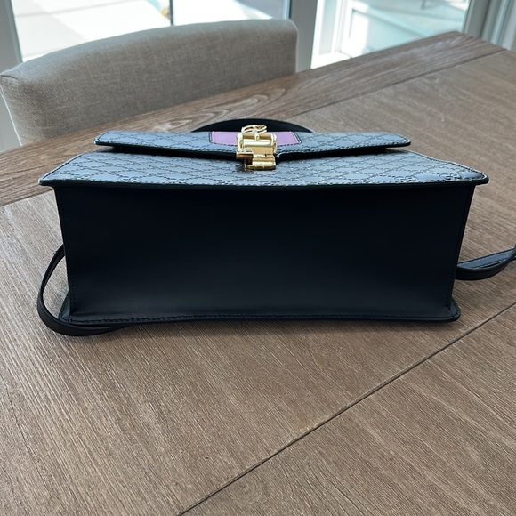 Gucci Sylvie Guccissima Pink and Black top handle bag - Picture 4 of 8